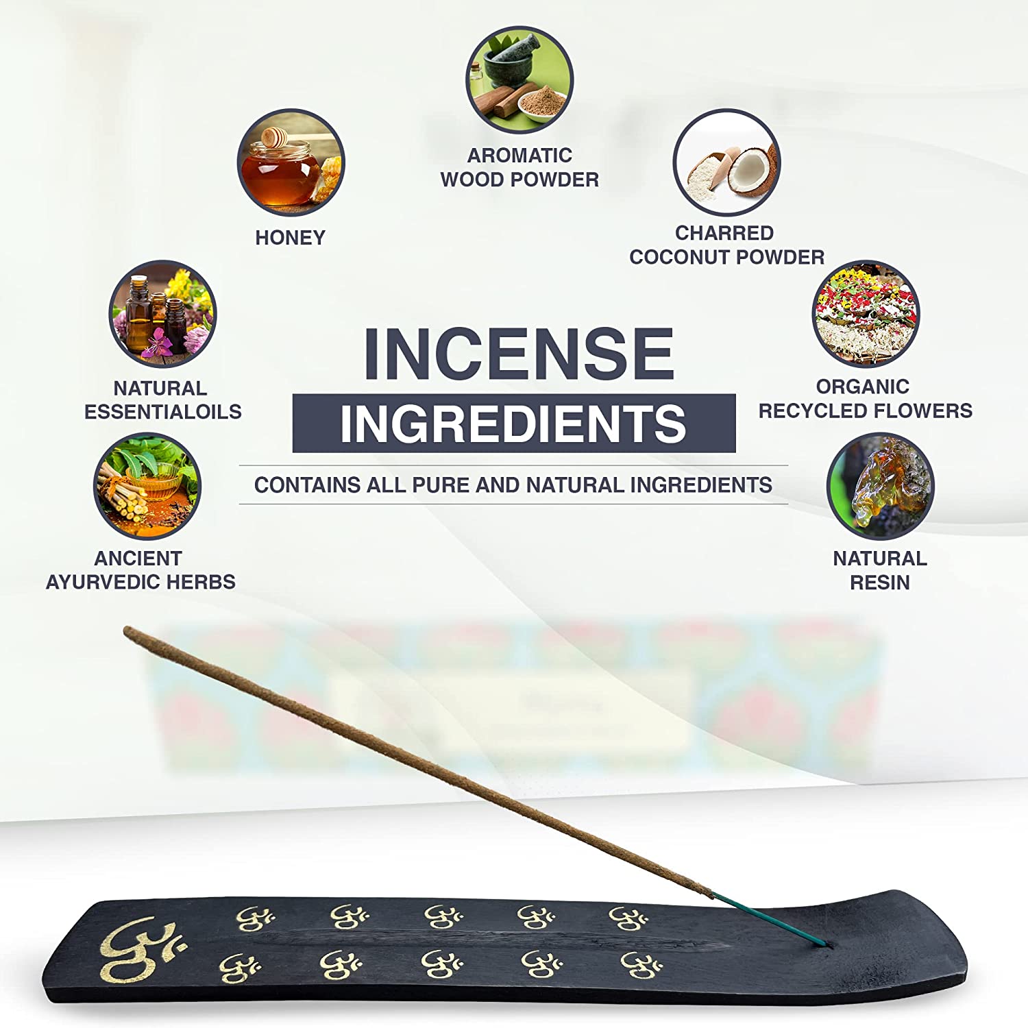 DharmaObjects Premium Incense Sticks - Mix 6 Scents , Myrrh, Arruda, Vanilla, Copal Blanco, Cinnamon, Nag Champa Incense Gift Set - DharmaObjects