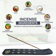 DharmaObjects Premium Incense Sticks - Mix 6 Scents , Myrrh, Arruda, Vanilla, Copal Blanco, Cinnamon, Nag Champa Incense Gift Set