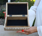 Hand Carved Jewelry Trinket Keepsake Wooden Storage Box (Large, Flower of Life) - DharmaObjects