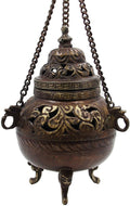 Tibetan Traditional Hanging Incense Burner Copper 5" High - DharmaObjects