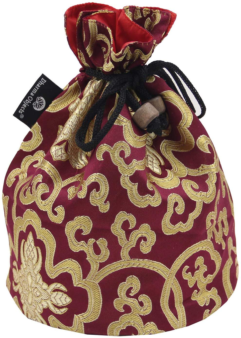 Large ~ Tibetan OM MANI Singing Bowl Set ~ With Mallet, Brocade Cushion & Carry Bag ~ For Meditation, Chakra Healing, Prayer, Yoga (Purple) - DharmaObjects