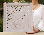 Handcrafted Lotus Wood Wall Panel Decor Hanging Art 16" X 16" - DharmaObjects