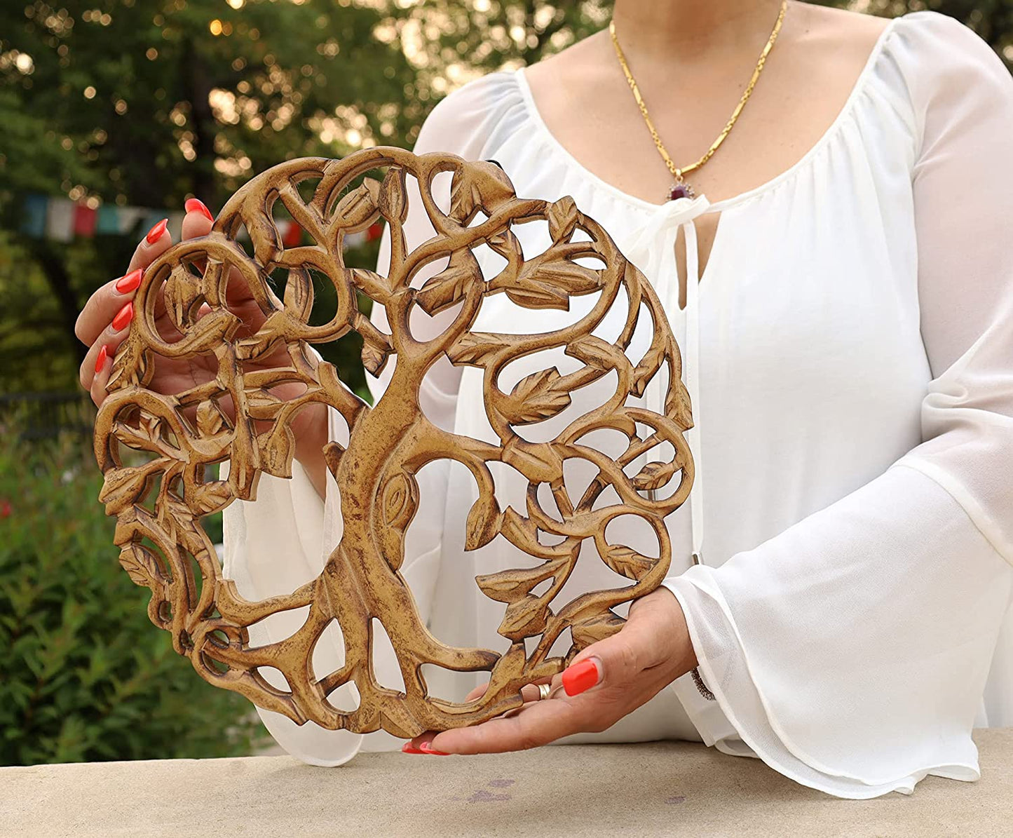 Handcrafted Wooden Celtic Tree of Life Wall Decor Hanging Art