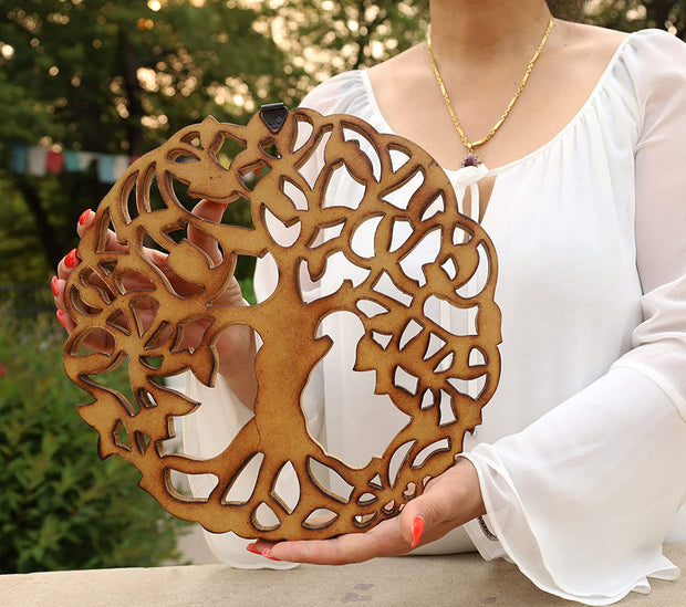 Handcrafted Wooden Celtic Tree of Life Wall Decor Hanging Art
