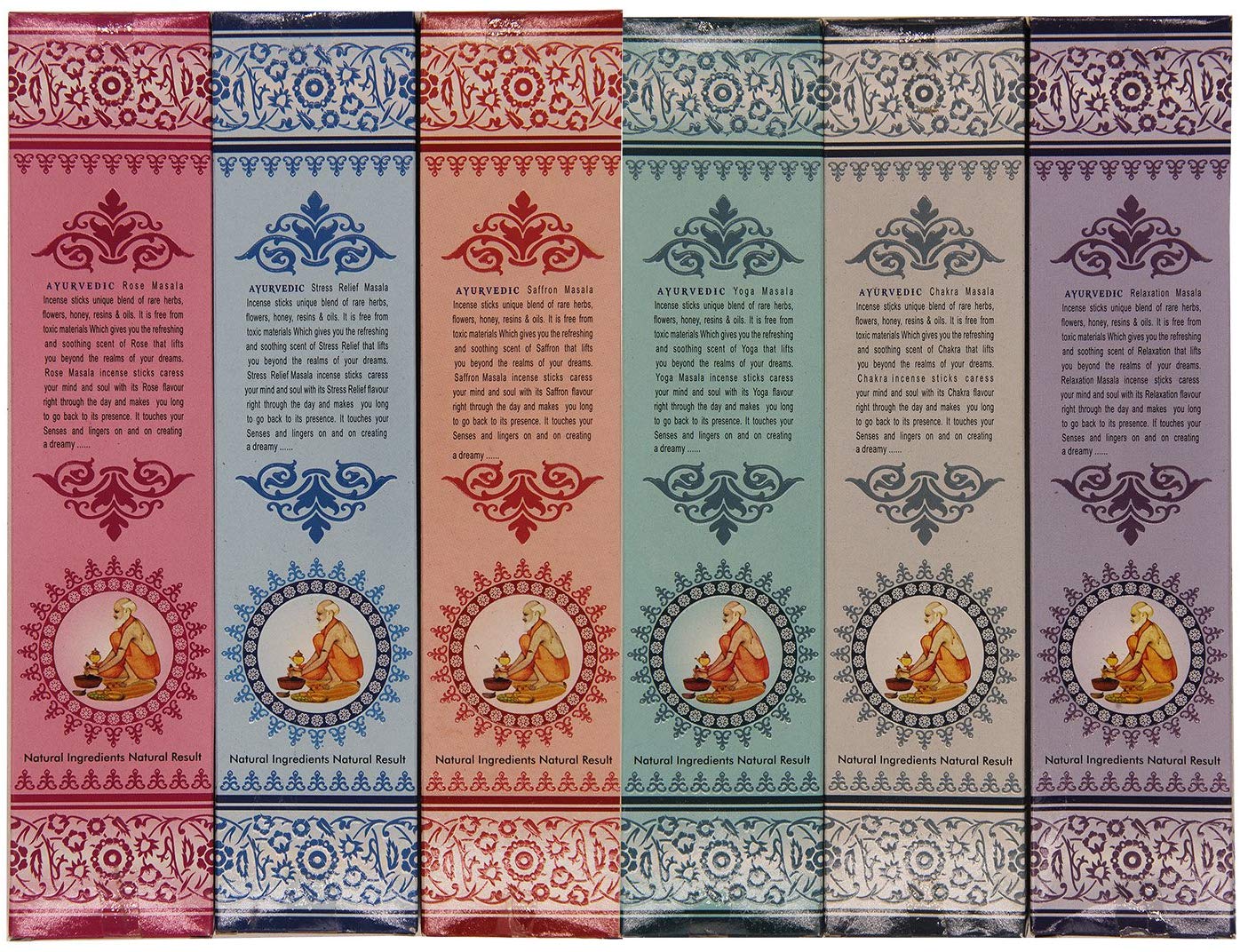 Gift Set of 12 Ayurvedic Masala Incense Packs - DharmaObjects