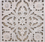 Handcrafted Lotus Wood Wall Panel Decor Hanging Art 16" X 16" - DharmaObjects