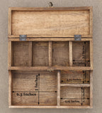 Rustic Wooden 7 Slots Bedside Phone, Watch & Valet Organizer Keepsake Treasure Box