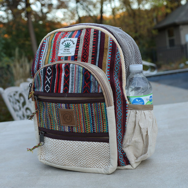 Handmade Natural Hemp Nepal Backpack Purse for Women & Girls Small Lightweight Daypack