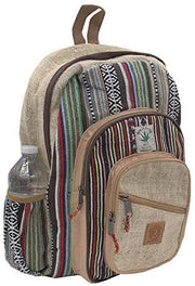 KayJayStyles Natural Handmade Large Multi Pocket Hemp Nepal Backpack