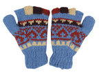 Nepal Hand Knit Ear Flaps Beanie Ski Wool Hat & Glove Mitten Set - DharmaObjects