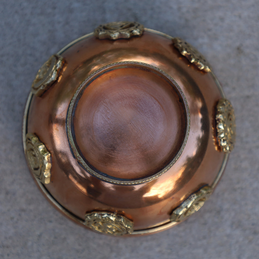 7 Chakra Copper Bowl Smudge, Charcoal, Incense Burner, Ritual Altar Bowl, Offering Bowl. - DharmaObjects