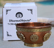 7 Chakra Copper Bowl Smudge, Charcoal, Incense Burner, Ritual Altar Bowl, Offering Bowl.