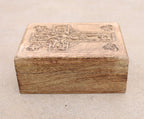 Hand Carved Celtic Cross Wooden Box Keepsake Jewelry Storage - DharmaObjects