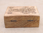 Hand Carved Celtic Cross Wooden Box Keepsake Jewelry Storage - DharmaObjects
