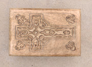 Hand Carved Celtic Cross Wooden Box Keepsake Jewelry Storage