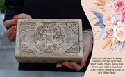 Hand Carved Jewelry Trinket Keepsake Wooden Storage Box (Celtic Tree of Life, Large)