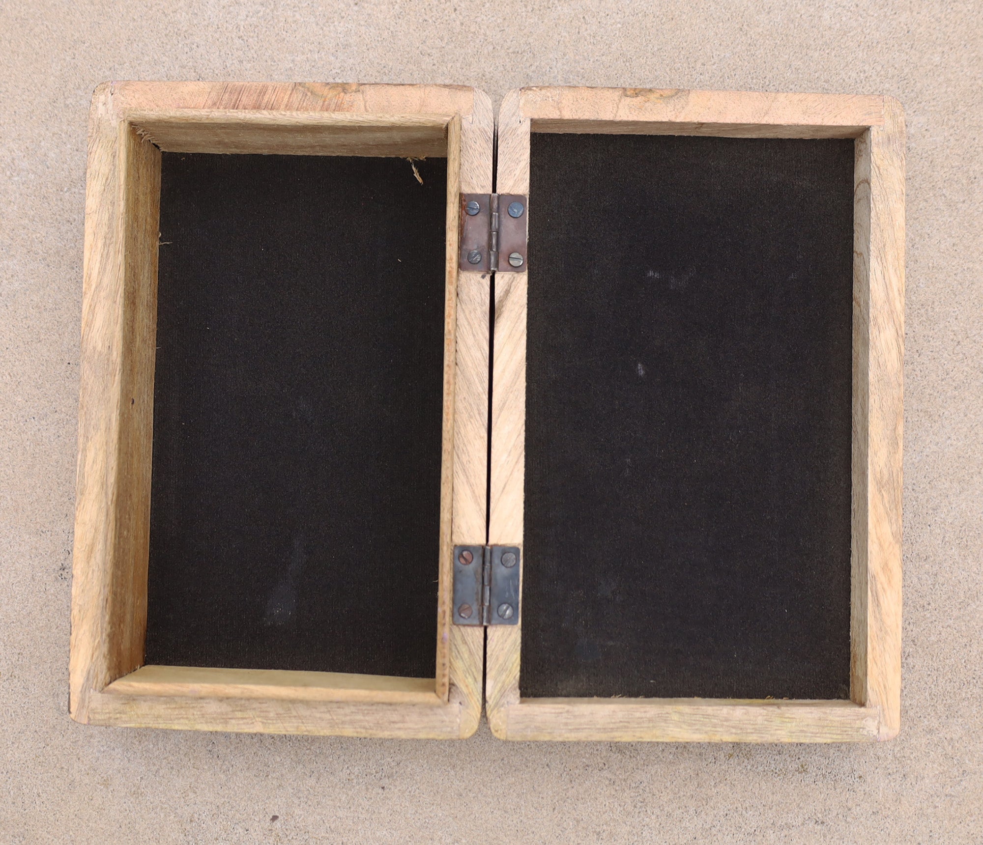 Hand Carved Jewelry Trinket Keepsake Wooden Storage Box Triple Moon - DharmaObjects