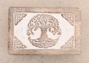 Celtic Tree Of Life Hand Carved Jewelry Storage Keepsake Wooden Box