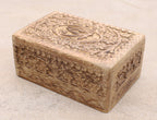 Egyptian Eye of Horus Hand Carved Jewelry Trinket Keepsake Wooden Storage Box - DharmaObjects