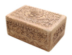 Egyptian Eye of Horus Hand Carved Jewelry Trinket Keepsake Wooden Storage Box - DharmaObjects