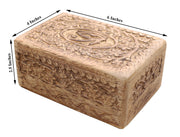 Egyptian Eye of Horus Hand Carved Jewelry Trinket Keepsake Wooden Storage Box