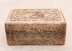 Egyptian Eye of Horus Hand Carved Jewelry Trinket Keepsake Wooden Storage Box - DharmaObjects