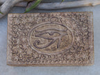 Egyptian Eye of Horus Hand Carved Jewelry Trinket Keepsake Wooden Storage Box - DharmaObjects