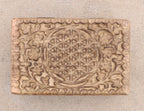 Hand Carved Jewelry Trinket Keepsake Wooden Storage Box (Medium, Flower of Life) - DharmaObjects
