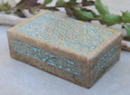 Hand Carved Jewelry Trinket Keepsake Wooden Storage Box (Large, Flower of Life) - DharmaObjects