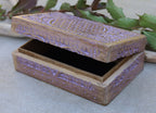 Hand Carved Jewelry Trinket Keepsake Wooden Storage Box (Large, Flower of Life) - DharmaObjects