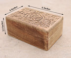 Hand Carved Jewelry Trinket Keepsake Wooden Storage Box Triple Moon - DharmaObjects