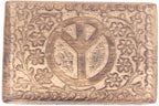 Hand Carved  Peace Sign Jewelry Trinket Keepsake Wooden Storage Box - DharmaObjects