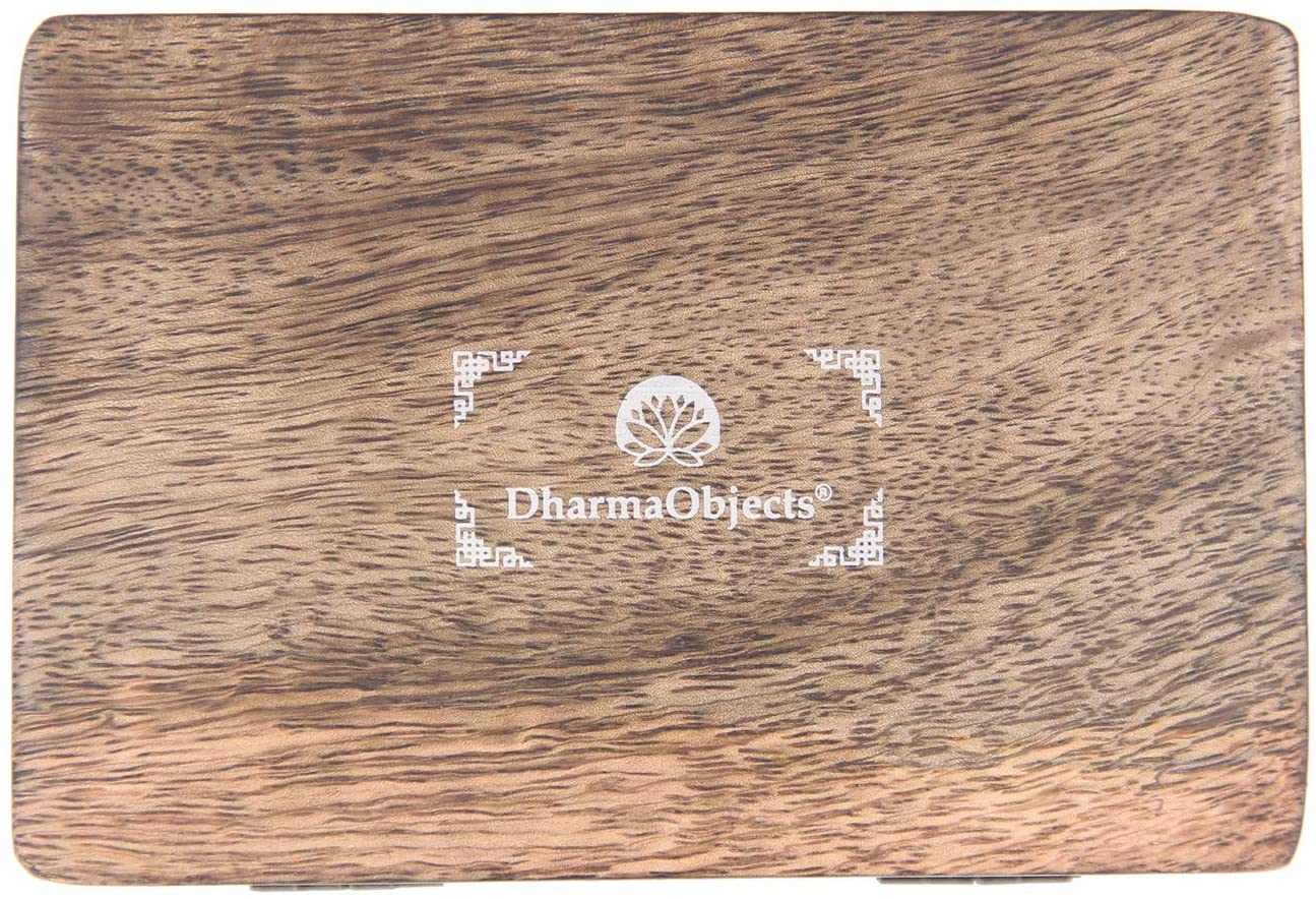 Hand Carved  Peace Sign Jewelry Trinket Keepsake Wooden Storage Box - DharmaObjects
