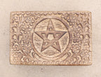 Hand Carved Pentagram Star Wooden Box Keepsake Jewelry Storage - DharmaObjects