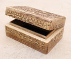 Hand Carved Pentagram Star Wooden Box Keepsake Jewelry Storage - DharmaObjects