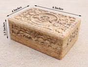 Hand Carved Triple Moon Wooden Storage, Jewelry, Keepsake Box