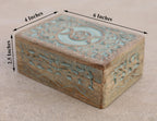 Hand Carved Triple Moon Wooden Storage, Jewelry, Keepsake Box