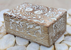 Tree Of Life Hand Carved Jewelry Storage Keepsake Wooden Box - DharmaObjects