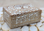 Tree Of Life Hand Carved Jewelry Storage Keepsake Wooden Box - DharmaObjects