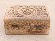 Hand Carved Triquetra Wooden Jewelry, Keepsake, Storage Box