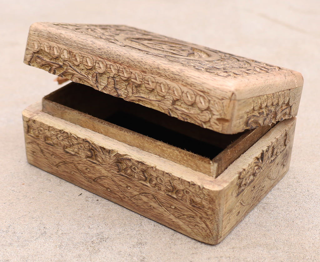 Hand Carved Triquetra Wooden Jewelry, Keepsake, Storage Box