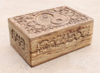 Hand Carved Yin Yang Wooden Box Keepsake Jewelry Storage