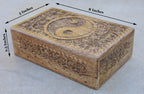 Hand Carved Yin Yang Wooden Box Keepsake Jewelry Storage