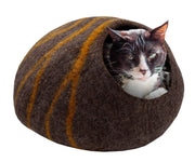 KayJayStyles Felt Cat Cave / Cat Bed / Warm Cat House / Cat Cocoon Hand Felted Natural Wool Eco-Friendly - Great Cat Gift