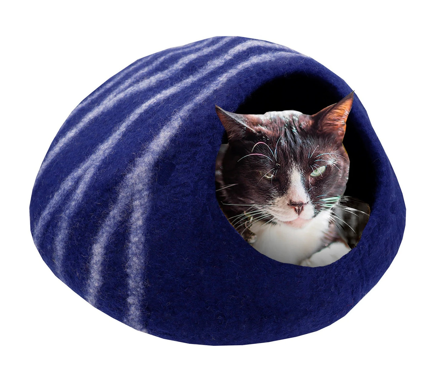 KayJayStyles Felt Cat Cave / Cat Bed / Warm Cat House / Cat Cocoon Hand Felted Natural Wool Eco-Friendly - Great Cat Gift