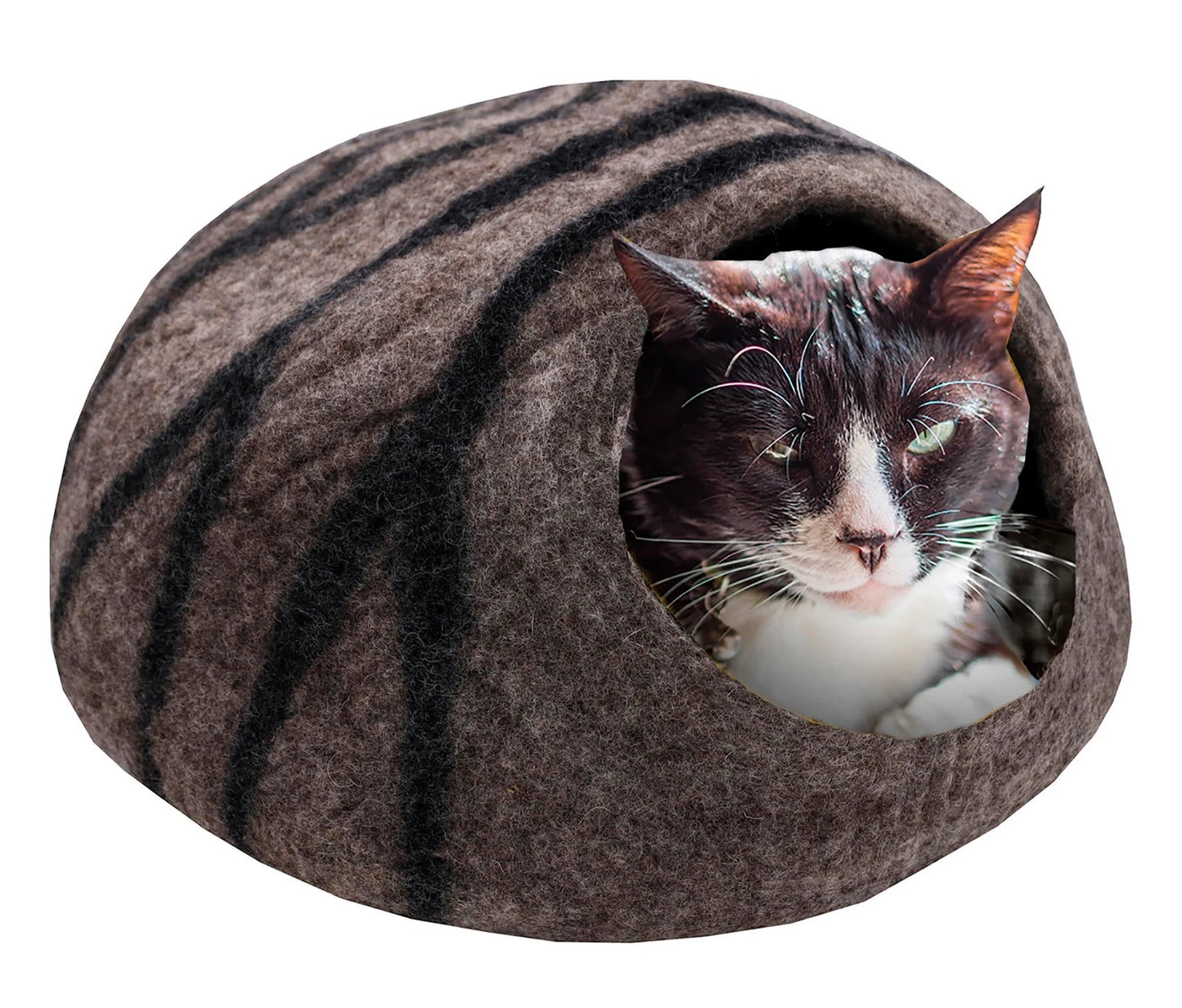 KayJayStyles Felt Cat Cave / Cat Bed / Warm Cat House / Cat Cocoon Hand Felted Natural Wool Eco-Friendly - Great Cat Gift