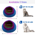 KayJayStyles Rainbow Felt Cat Cave / Cat Bed / Warm Cat House / Cat Cocoon Hand Felted Natural Wool Eco-Friendly - Great Cat Gift - DharmaObjects