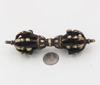 DharmaObjects Tibetan Buddhist Brass (Vajra) Thunderbolt Nine Spokes Dorjee / Dorji (5.5 Inches) - DharmaObjects