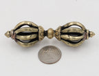 Tibetan Buddhist Brass (Vajra) Thunderbolt Nine Spokes Dorjee/Dorji (3.50 Inches) - DharmaObjects