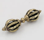 Tibetan Buddhist Brass (Vajra) Thunderbolt Nine Spokes Dorjee/Dorji (3.50 Inches) - DharmaObjects
